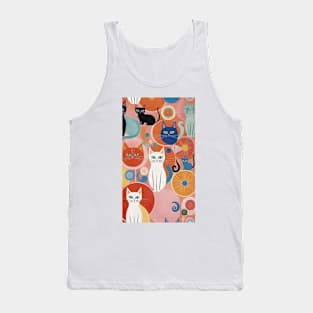 Hilma af Klint's Abstract Cat Reverie: Whimsical Harmony Tank Top